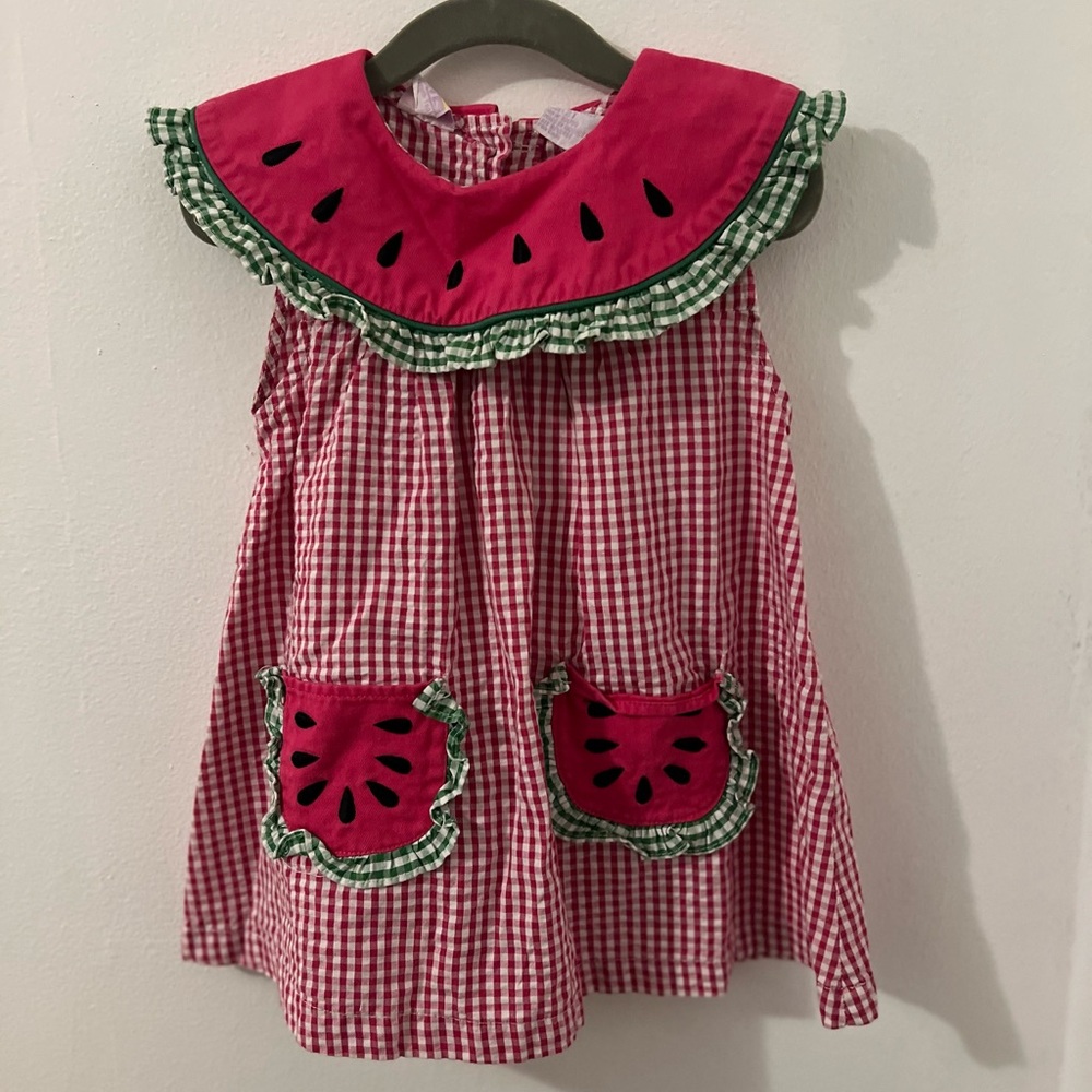 Vintage KT Kids Watermelon Gingham Dress